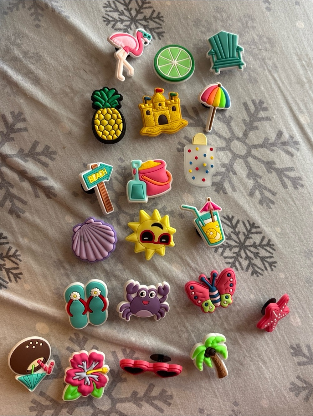 Set of 20 Summer themed Croc Shoe Charms